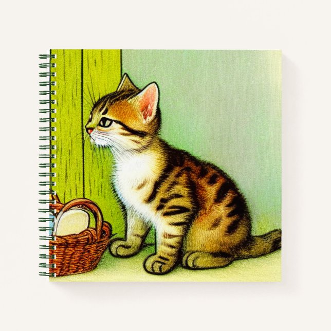 Carnet Illustration vintage Tabby Cat (Devant)