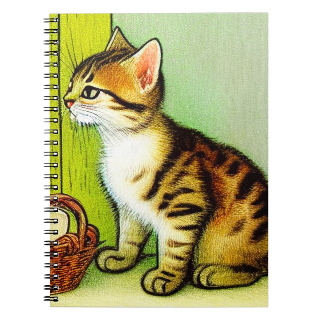 Carnet Illustration vintage Tabby Cat (Devant)