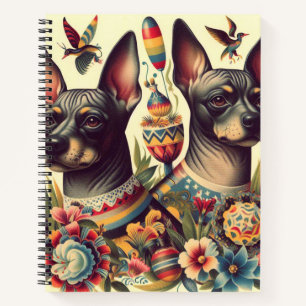 Carnet Illustration vintage Xoloitzcuintle