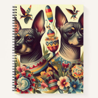 Carnet Illustration vintage Xoloitzcuintle