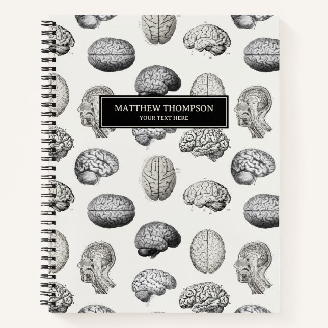 Carnet Illustrations Antiques d'Anatomie du Cerveau Biolo (Devant)
