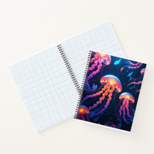 Carnet Illustrations d'animaux bioluminescents
