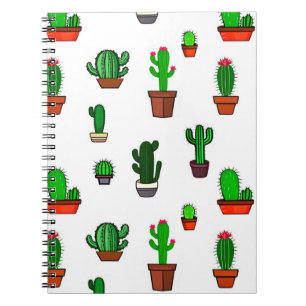 Carnet Illustrations de cactus mignons sur fond blanc