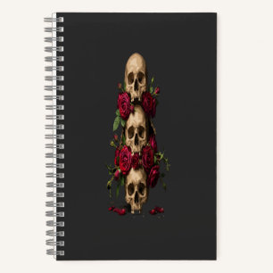 Carnet Illustrations de crânes gothiques en pixel art ave