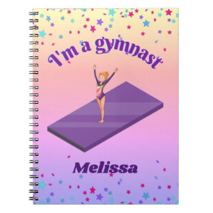 Carnet I'm A Gymnast - Girl with/ Leotard on Purple Gym M
