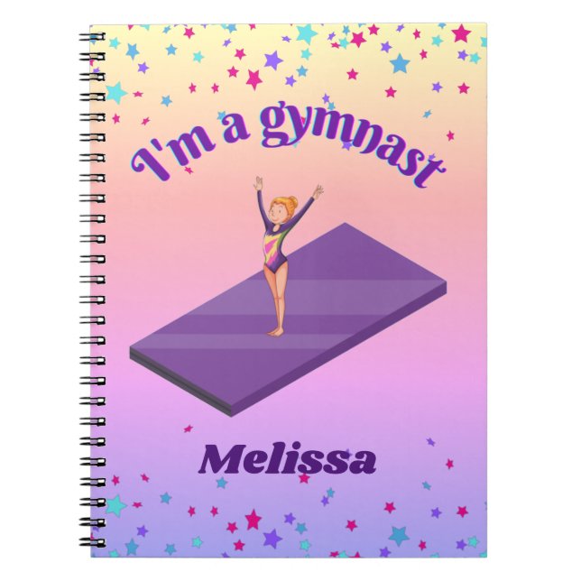 Carnet I'm A Gymnast - Girl with/ Leotard on Purple Gym M (Devant)