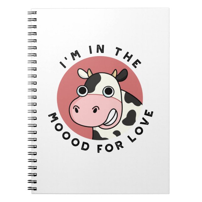 Carnet I'm In The Moood For Love Funny Cow Pun (Devant)