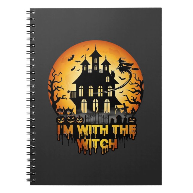Carnet Im Witch Maison Hantée Pleine Lune Citrouilles (Devant)