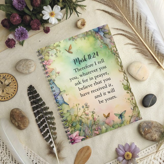 Carnet Image aquarelle chrétienne Marc 11:24 (Créateur téléchargé)
