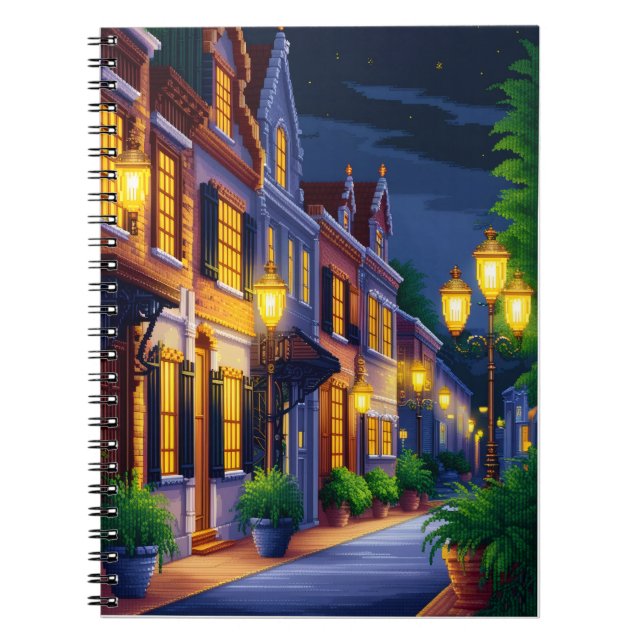 Carnet Image d'art Pixel d'une rue paisible de la ville à (Devant)