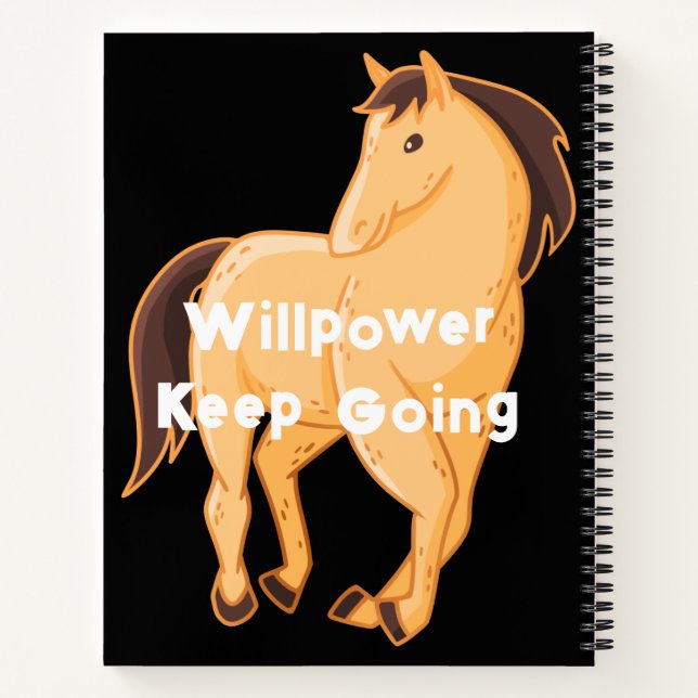 Carnet Image de cheval personnalisée Texte de volonté Gar (Dos)