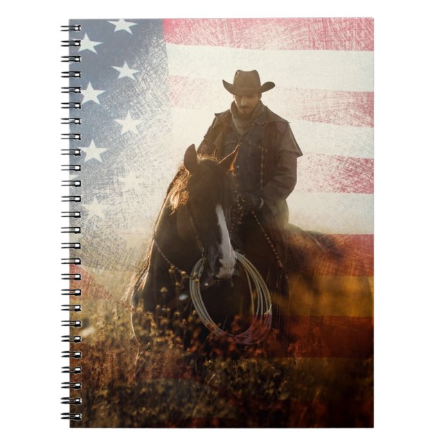 Carnet Image de cowboy du Jour de l'Indépendance. (Devant)
