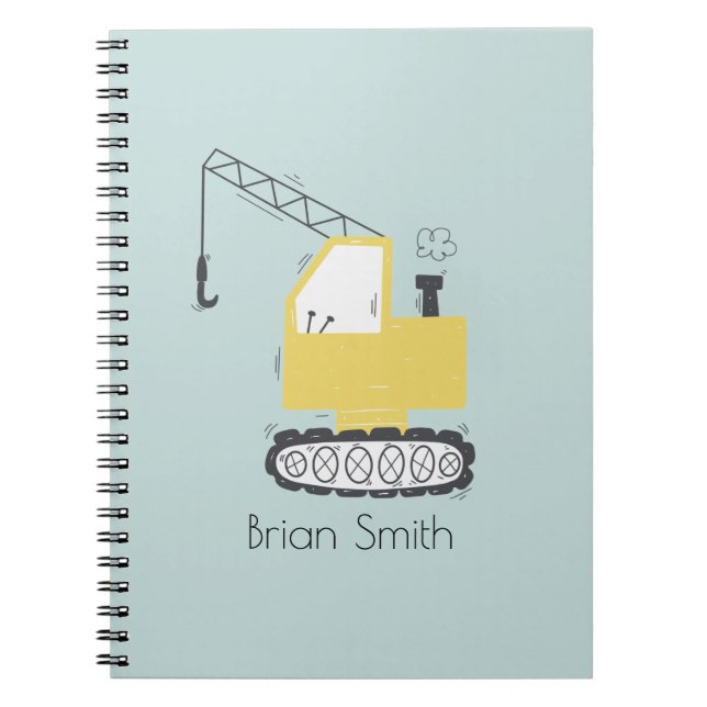 Carnet Image de grue jaune mignonne Nom personnalisé (Devant)
