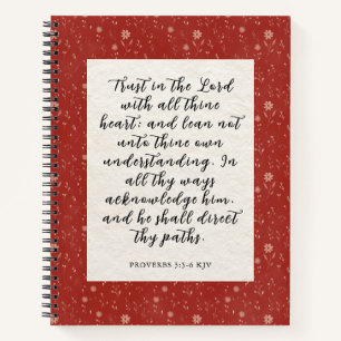 Carnet Image du verset biblique Proverbes 3:5-6 KJV 