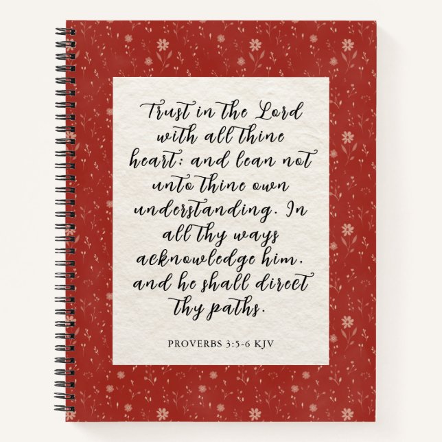 Carnet Image du verset biblique Proverbes 3:5-6 KJV  (Devant)