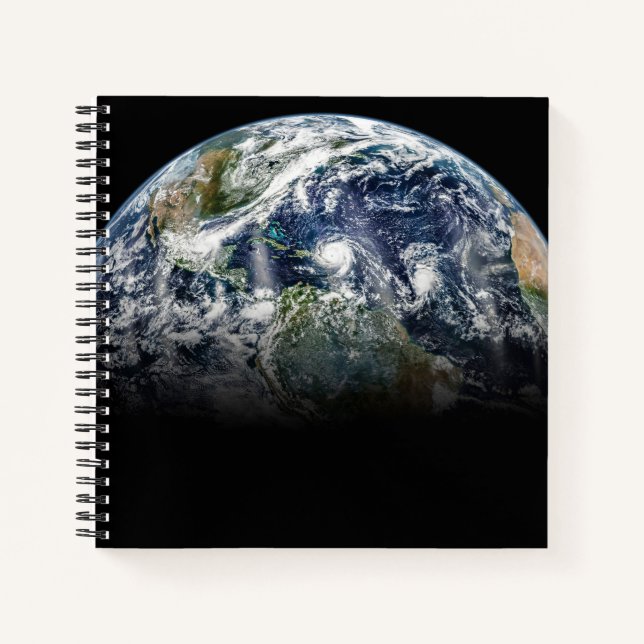 Carnet Image Mosaïque De La Planète Terre Avec 3 Ouragans (Devant)