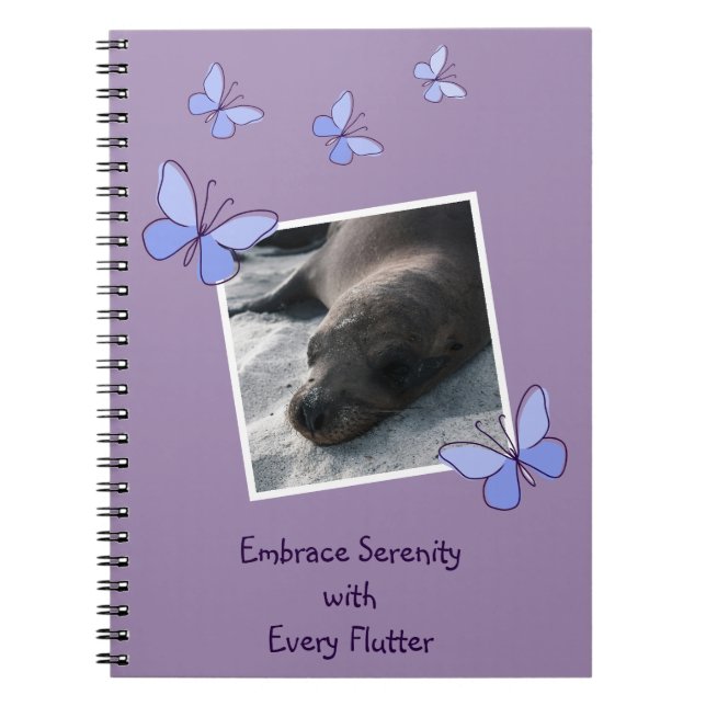 Carnet Image personnalisée Papillon Bleu Flutter Journali (Devant)