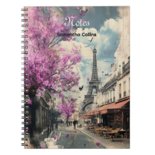 Carnet Image romantique de Paris avec la tour Eiffel