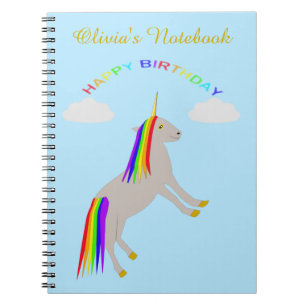 Carnet Imaginaire Anniversaire Unicorne Arc en ciel et nu