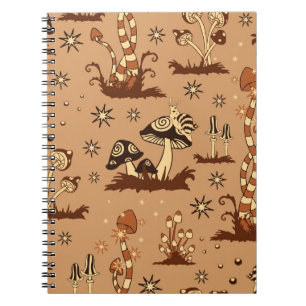 Carnet Imaginaire champignon, papier peint vintage de la