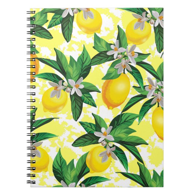 Carnet Imaginaire citron : Motif Floral Créatif (Devant)