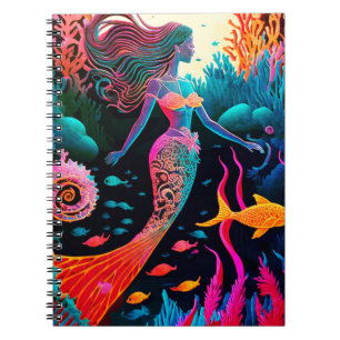 Carnet Imaginaire coloré de sirène arc-en-ciel
