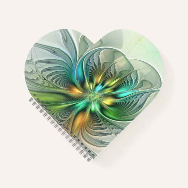 Carnet Imaginaire coloré Moderne Fleur Abstraite Fractale (Devant)