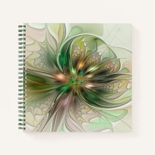 Carnet Imaginaire coloré Moderne Fleur Fractale Abstraite