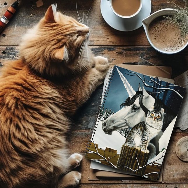 Carnet Imaginaire de chat de la licorne blanche (Créateur téléchargé)