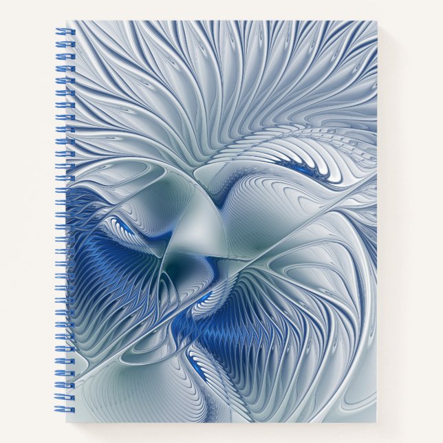 Carnet Imaginaire dynamique tons bleus Abstraits Art frac (Devant)
