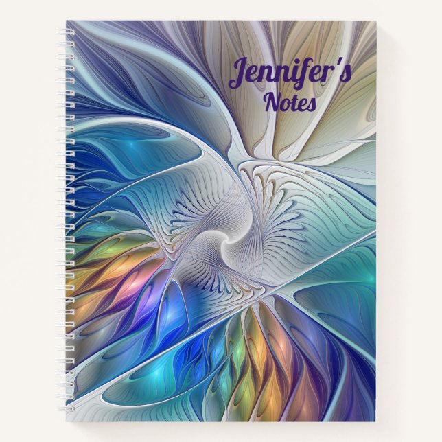 Carnet Imaginaire Floral, Art Fractal Abstrait Nom Flower (Devant)