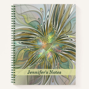 Carnet Imaginaire floral Fleur fractale moderne W. Gold N