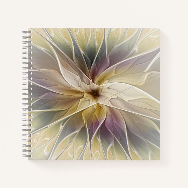Carnet Imaginaire Floral Gold Eggplant Art Fractal Abstra (Devant)