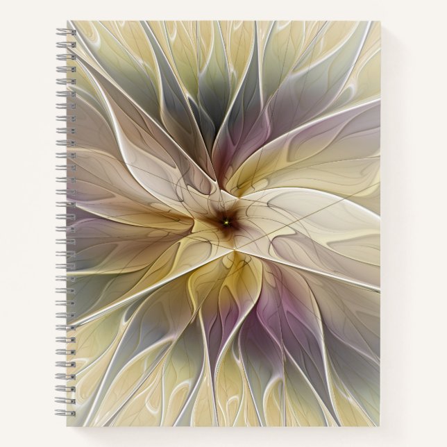 Carnet Imaginaire Floral Gold Eggplant Art Fractal Abstra (Devant)