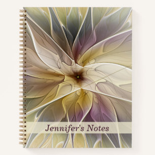 Carnet Imaginaire Floral Gold Eggplant Nom de l'art Abstr
