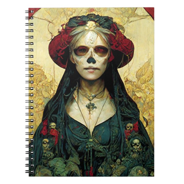 Carnet Imaginaire foncé Gothique Skull Femme (Devant)