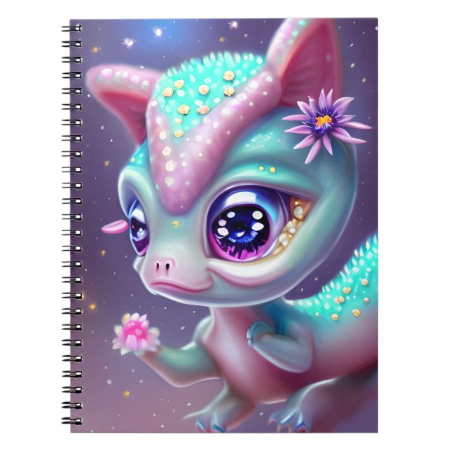 Carnet Imaginaire Kawaii adorable et mignon bébé dinosaur (Devant)