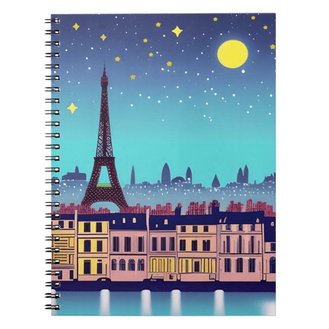 Carnet Imaginaire Skyline de Paris sous les étoiles (Devant)