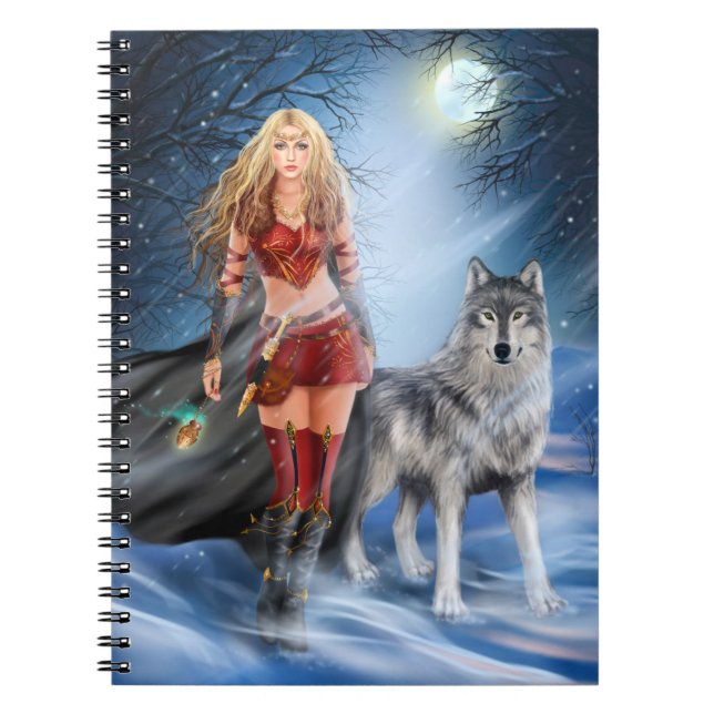 Carnet Imaginaire Woman Warrior Princesse et loup (Devant)