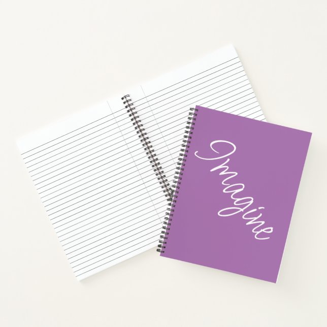Carnet "Imagine" Phrase Lavender Purple Arrière - plan (Intérieur)