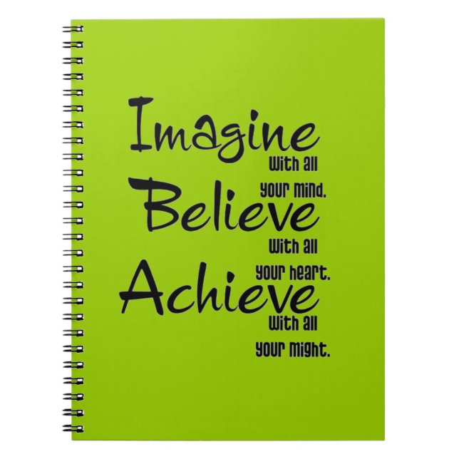 CARNET IMAGINEZ CROIRE RÉALISER AVEC TOUT VOTRE COEUR D'E (Devant)