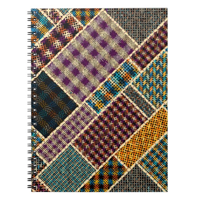 Carnet Imitation du motif de patchwork indien avec textur (Devant)