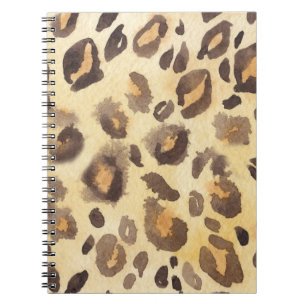 Carnet Imitation peau léopard, aquarelle abstraite.