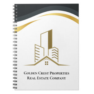 Carnet Immobilier de Luxe Personnalisé Blanc & Or