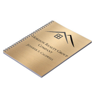 Carnet Immobilier métallisé or luxueux