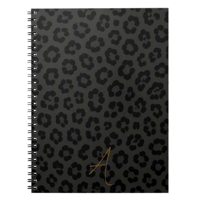 Carnet Impression animalière tachetée Léopard de minuit (Devant)