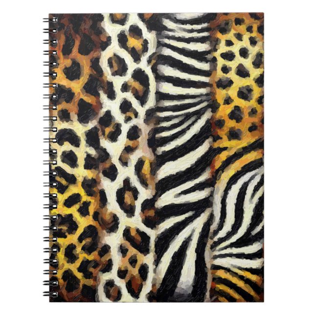 Carnet Impression Animaux Sauvages Mixte Peinture Abstrai (Devant)