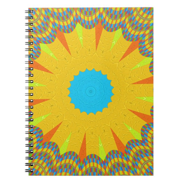 Carnet Impression Cyan et Gold Mandala Art (Devant)