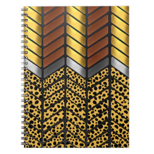 Carnet Impression d'animal de guépard à chevron zigzag mo