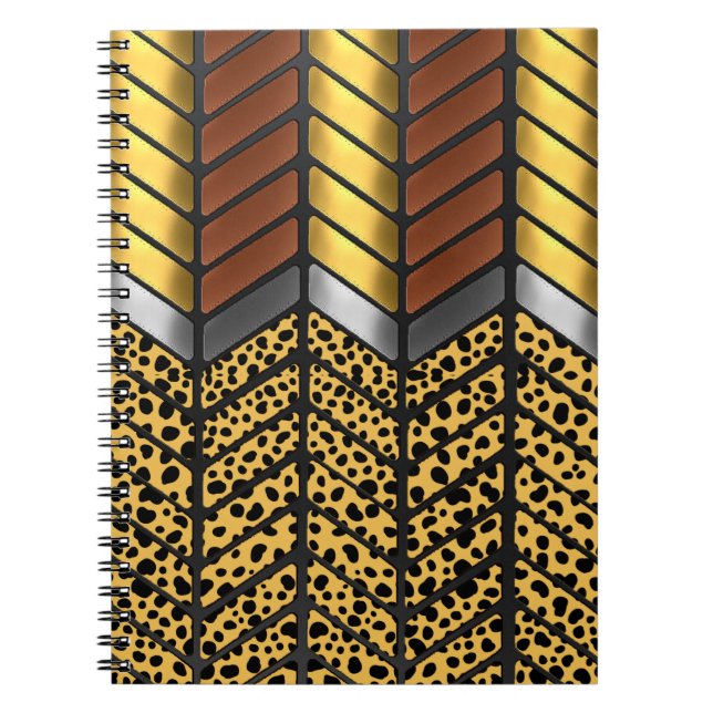 Carnet Impression d'animal de guépard à chevron zigzag mo (Devant)